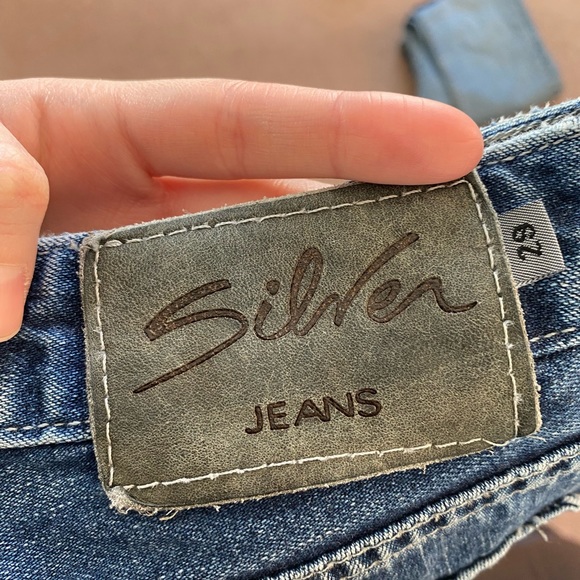 Vintage silver boot cut jeans with buttons instead of a zipper - Picture 2 of 4